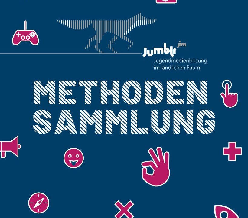 Methodensammlung_Titelblatt Deckblatt Methodensammlung mit verschiedenen Icons zum Thema Medien